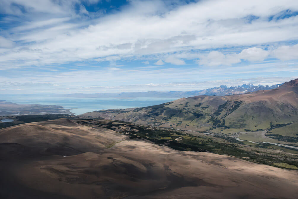 Aussicht über den Lago Viedema und die patagonische Steppe