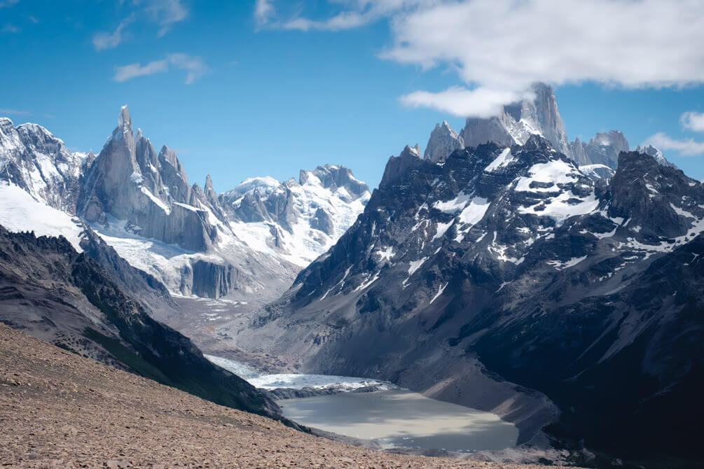 Loma del Pliegue Tumbado Aussicht in El Chaltén